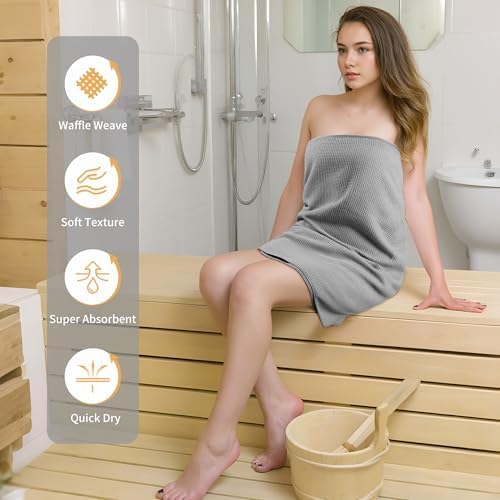 POLYTE 380 GSM Poly Blend Microfiber Quick Dry Waffle Bath Towel, 30x60 in - Image 5