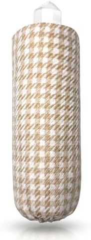 Plastic Bag Holder, Wall Mount Grocery Bag Dispenser, Yarn-dyed Houndstooth by HDDahua