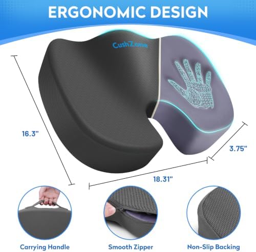 CushZone XL Memory Foam Seat Cushion - Image 4