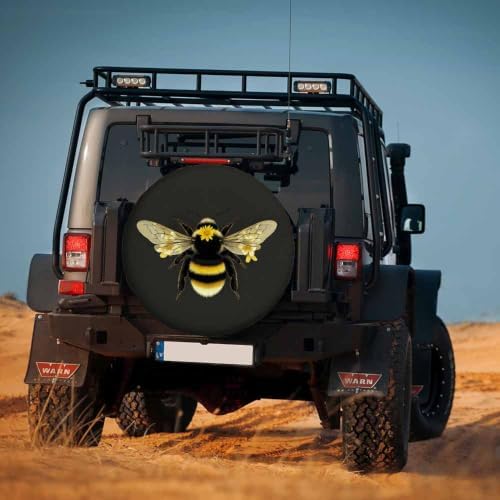 Big Bee Spare Tire Cover Yellow Flowers Furry Queen Bee Cute Tentacles - Image 4