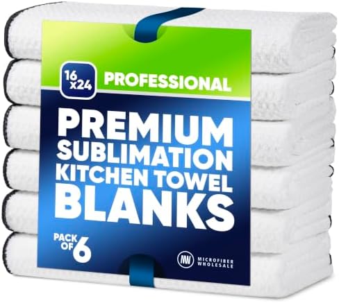 Sublimation Blank Golf Towels, 16x24 Waffle, 6 Pack by MicrofiberWholesale
