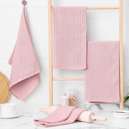 Homaxy Microfiber Waffle Weave Kitchen Towels, 4 Pack - Image 5