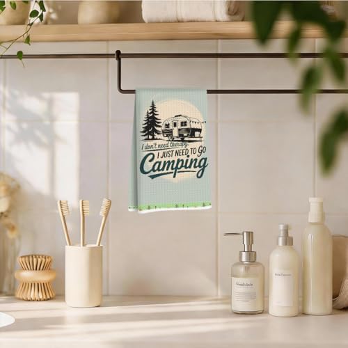 Funny Camping Kitchen Towels, Camping Gifts Reusable Dish Towels - Image 4