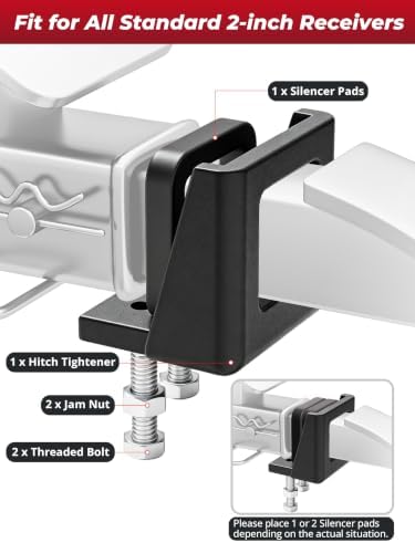 Anti-Rattle Hitch Clamp, 2 Inch Hitch Stabilizer - Image 3