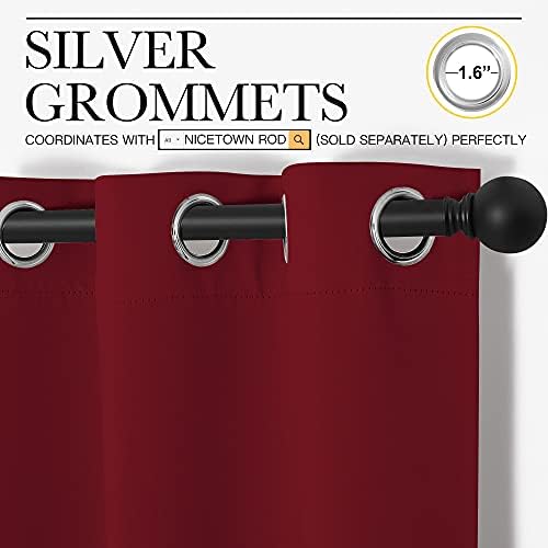 NICETOWN Burgundy Red Blackout Curtains - Image 3