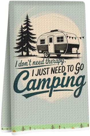 Funny Camping Kitchen Towels, Camping Gifts Reusable Dish Towels by Unknown
