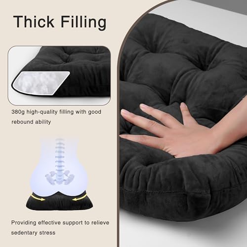 OVOV 4 Pack Chair Cushions for Dining Chairs 15.5"x15.5" Black - Image 6