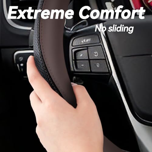 Car Steering Wheel Cover, Non-Slip Leather Protector - Image 5