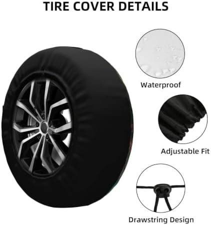 Colorful Flower Spare Tire Cover Waterproof Wheel Cover 14 Inch Universal Fit - Image 5