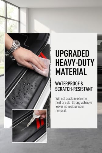 4 PCS Door Sill Protectors, Anti-Scratch Door Edge Guards, Carbon Fiber Leather - Image 5