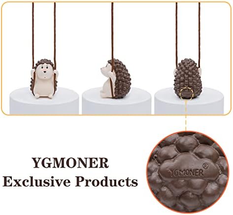 YGMONER Cute Swinging Hedgehog Car Rear View Mirror Hanging Accessories Funny - Image 4