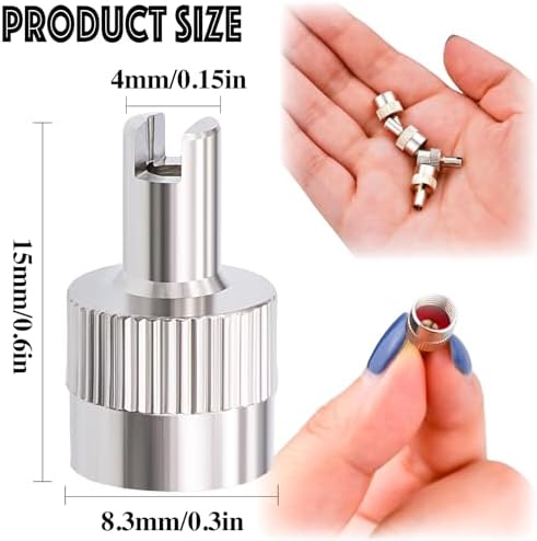 6PCS Tire Valve Stem Caps, Nickel Brass Slotted Slot Valve Stem Caps - Image 2
