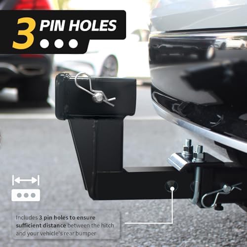 MaxxHaul Trailer Hitch Riser for 2" Receivers, 500 lb Tongue Weight, - Image 4