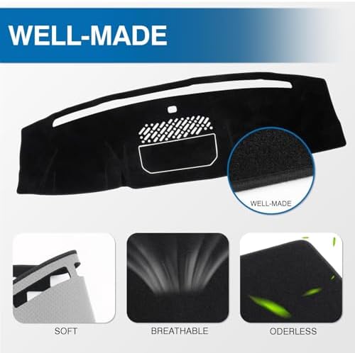 KUST Black Dash Cover for Ford F-150/F150 2021-2026 Polyester Dashboard Cover - Image 4