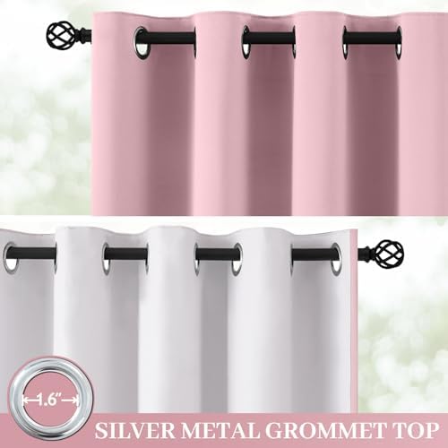 Yakamok Pink 100% Blackout Curtains 63 Inches Long - Image 2