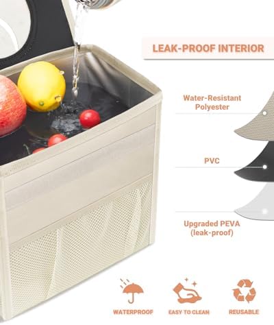 Capolo Car Trash Can with Lid, Leakproof Car Garbage Can Car Trash Bag - Image 4
