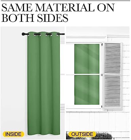 NICETOWN Room Darkening Curtains, 42 x 63-inch, Forest Green - Image 6