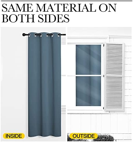 NICETOWN Smoky Blue Room Darkening Curtains - Image 6