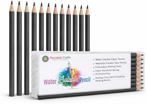 Mandala Crafts Gray Water Soluble Fabric Pencils by MandalaCrafts