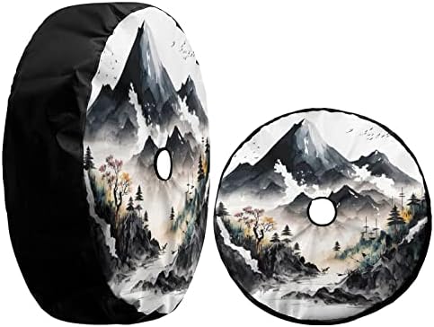 Delerain Spare Tire Cover with Backup Camera Hole Mountain Wheel Covers - Image 3