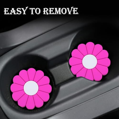 4-Pack Car Cup Holder Coaster Inserts, Daisy Shape, 2.75 Inch Non-Slip Silicone - Image 7