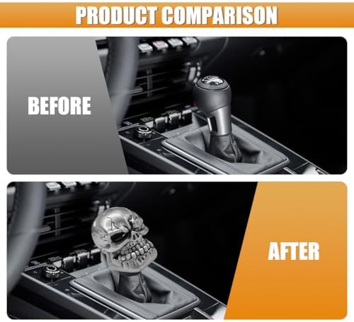Skull Car Gear Shift Knob, Resin Shifter Lever Handle - Image 4