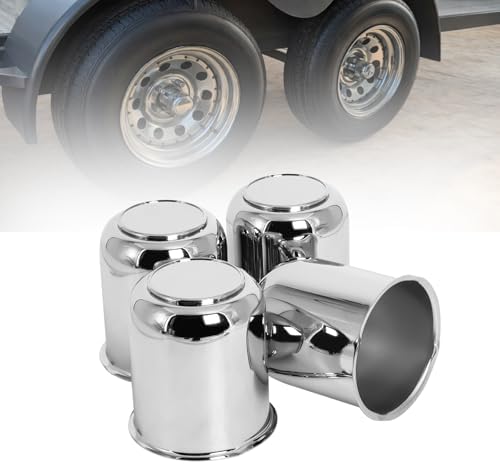 3.19" Push-Through Wheel Center Caps, Chrome-Plated Carbon Steel, 4 Pack by PodoyDirect