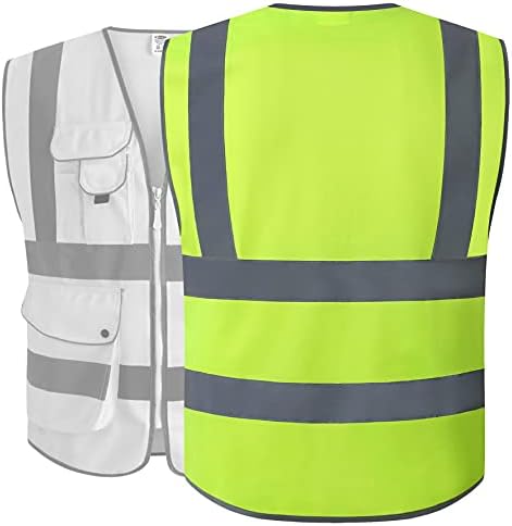 JKSafety Safety Vest for Men Women Reflective Hi Vis JK150 Yellow XL - Image 2