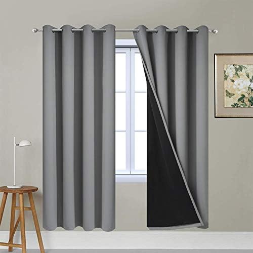 Yakamok Grey Blackout Curtains 63 Inches Long by Yakamok