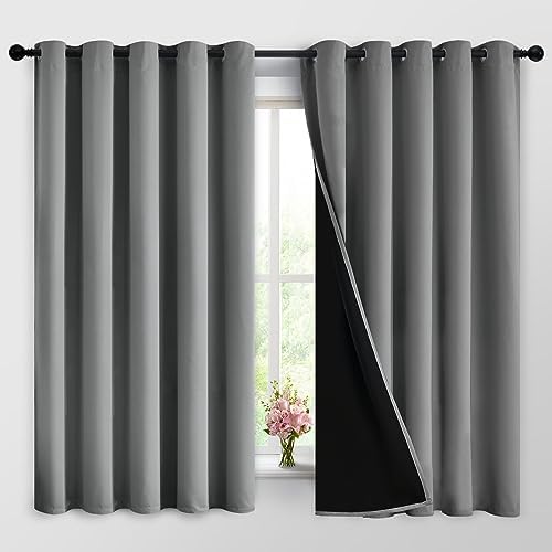 Yakamok Grey Blackout Curtains 63 Inches Long by Yakamok
