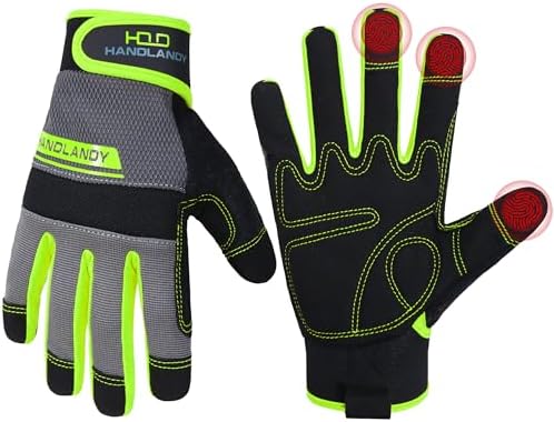 HANDLANDY Work Gloves for Men & Women, Utility Mechanic Working Gloves Touch by HANDLANDY