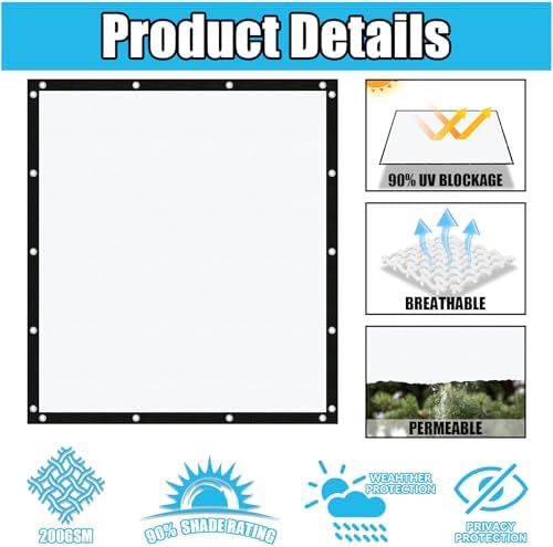 Amagenix 90% Pergola Shade Cover 6' X 10' Sun Shade Cloth - Image 2