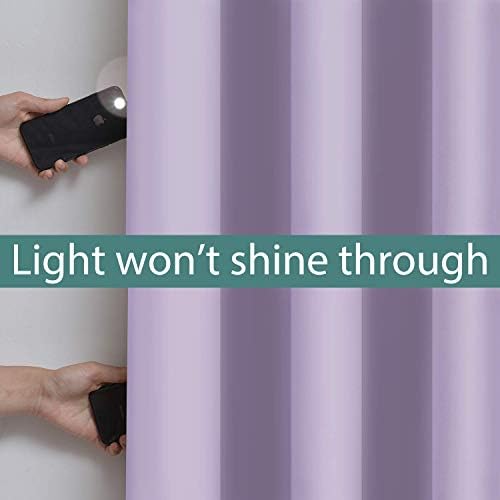 Yakamok Lilac 100% Blackout Curtains 90 Inches Long - Image 3