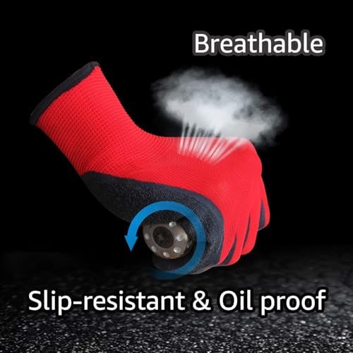 Evridwear Crinkle Latex Rubber Hand Coated Safety Work Gloves - Image 5
