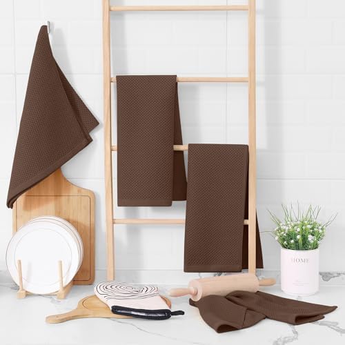 Homaxy 100% Cotton Waffle Weave Kitchen Dish Towels 4-Pack - Image 6