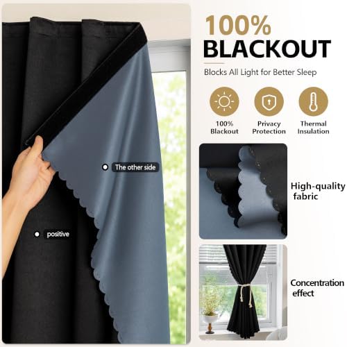 Autohesion Curtains for Windows, Bedroom Blackout Curtains for - Image 6