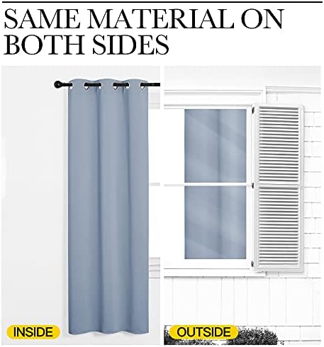 NICETOWN Vintage Blue Laundry Room Blackout Curtains, 2 Panels - Image 5
