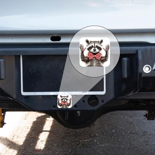 Hitch Receiver Cover 2" Raccoon Wears a Polka Dot Bow Tie Trailer Hitch Cover - Image 6