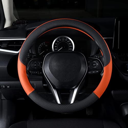 Auto Car Leather Steering Wheel Cover Anti Slip Wrap 15" - Image 2