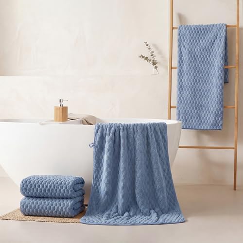 REDKISS 4 Pack Blue Bath Towels - Image 3