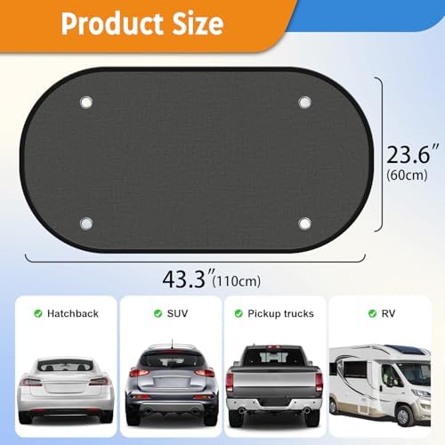 2026 New Upgrade Car Shades for Back Windows Baby 43.3"x23.6", Rear Window Sun - Image 2