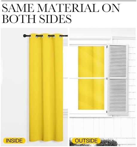NICETOWN Bright Yellow Curtains 120" Long - Image 6