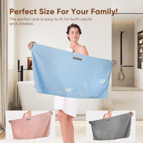 HOMEXCEL 5PK Microfiber Hair Towels, 40x20 in, Fast Drying - Image 5