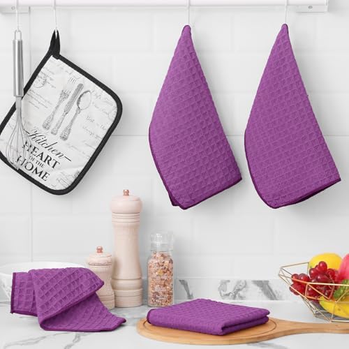 Homaxy Microfiber Waffle Weave Kitchen Dish Cloths, 6 Pack - Image 5
