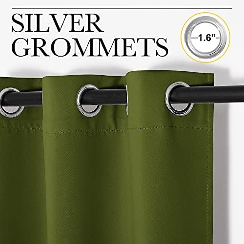 NICETOWN Olive Green Blackout Curtains - Image 3