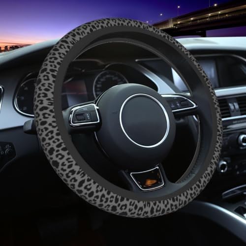 Leopard Steering Wheel Covers Non Slip Neoprene Steering Wheel Protector Cover by KUOAICY