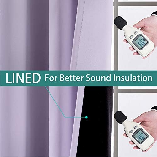 Yakamok Lilac 100% Blackout Patio Door Curtain Panels W100 x L84, 1 Panel - Image 4