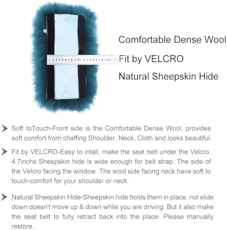 2 Pack Sheepskin Car Seat Belt Cover Pads | Long Wool Seatbelt Cushions - Image 6