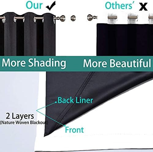 Yakamok Pure White Blackout Patio Door Curtain Panels W70 x L84, 1 Panel - Image 5