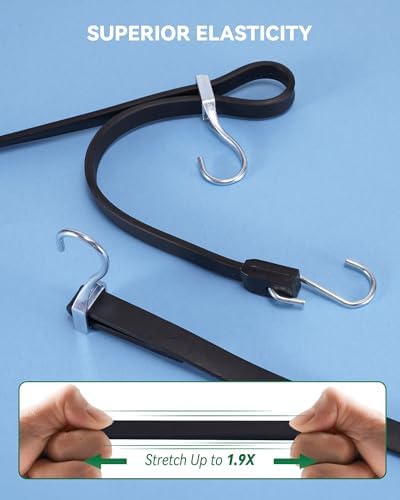 Lucky Straps 18 Inch Adjustable Rubber Bungee Cords, 8 Pack - Image 4